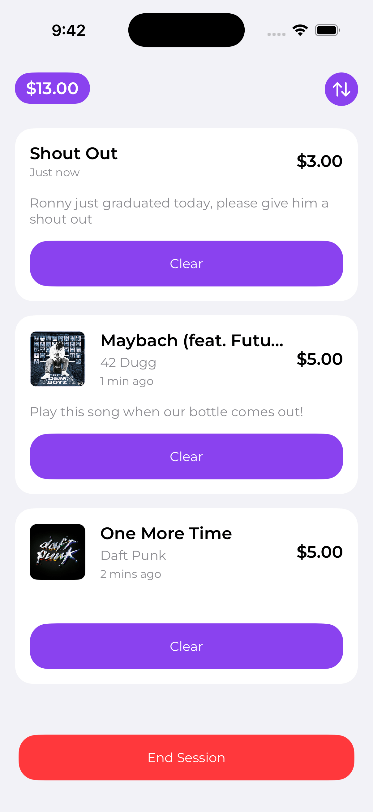 Tuned app screenshot